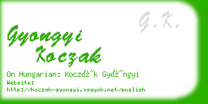 gyongyi koczak business card